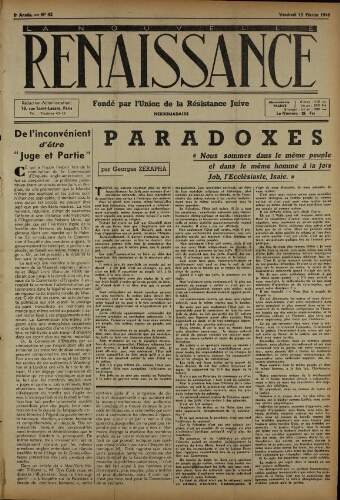 La Nouvelle Renaissance  N°42 (15 févr. 1946)